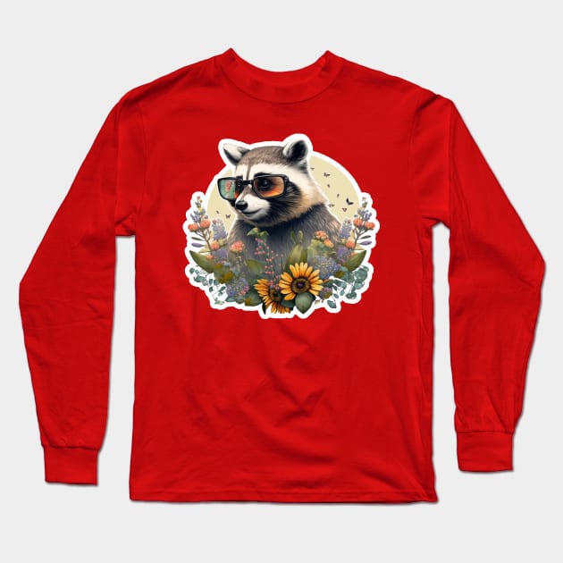 A Cool Racoon Long Sleeve T-Shirt by Zoo state of mind